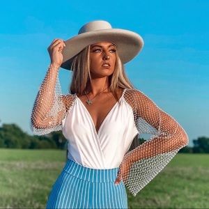 Pearls and diamonds body suit. Size small